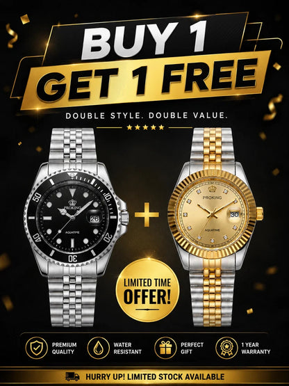 BUY 1 GET 1 FREE! ⌚ Premium watches at an unbeatable price. Limited stock—Shop now! 🔥
