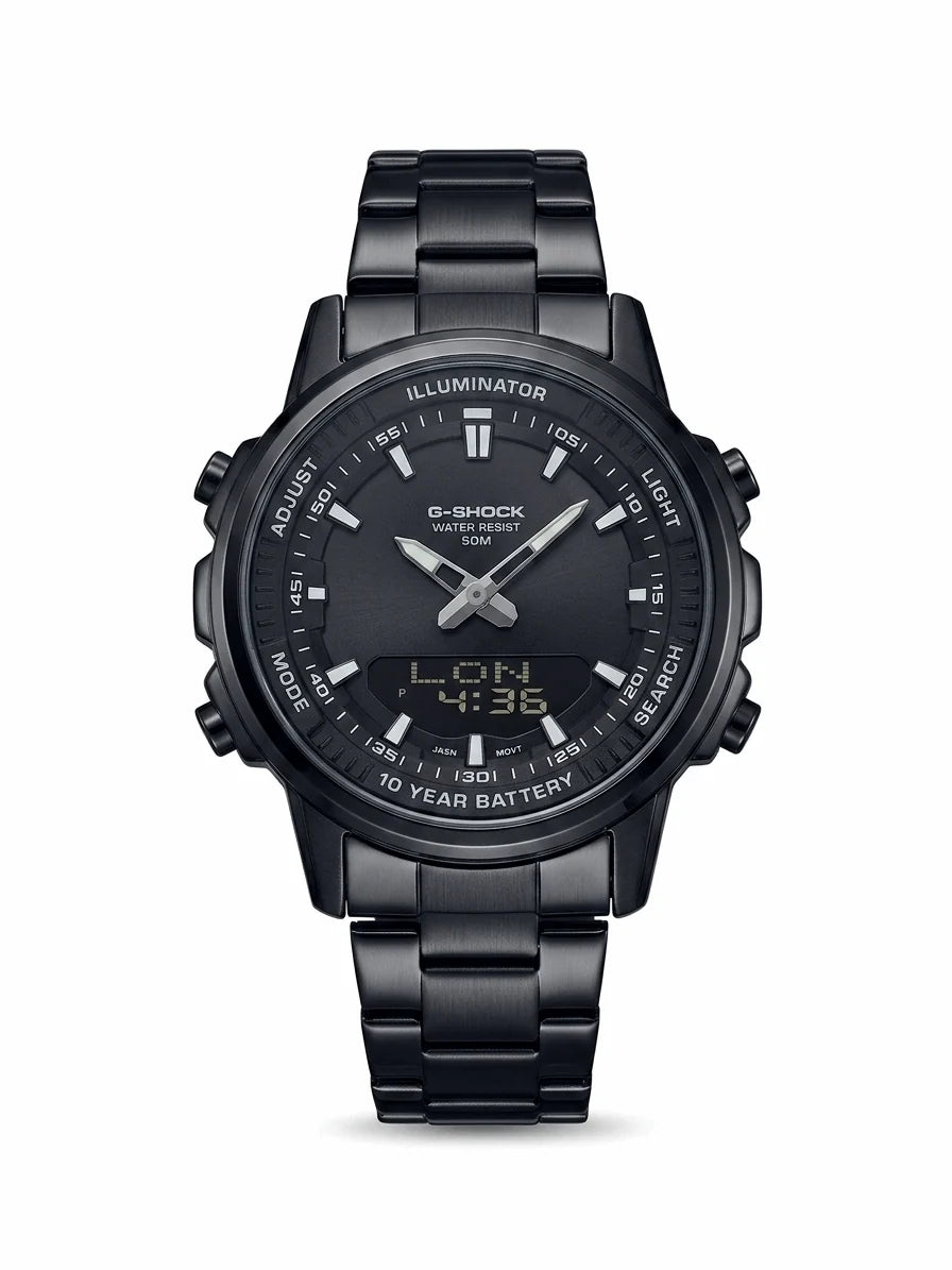 G-Shock Illuminator Dual Time Black Steel world Time men Watch