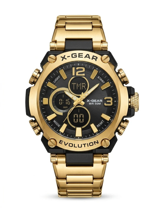 X Gear Waterproof World Time Dual Watch For men