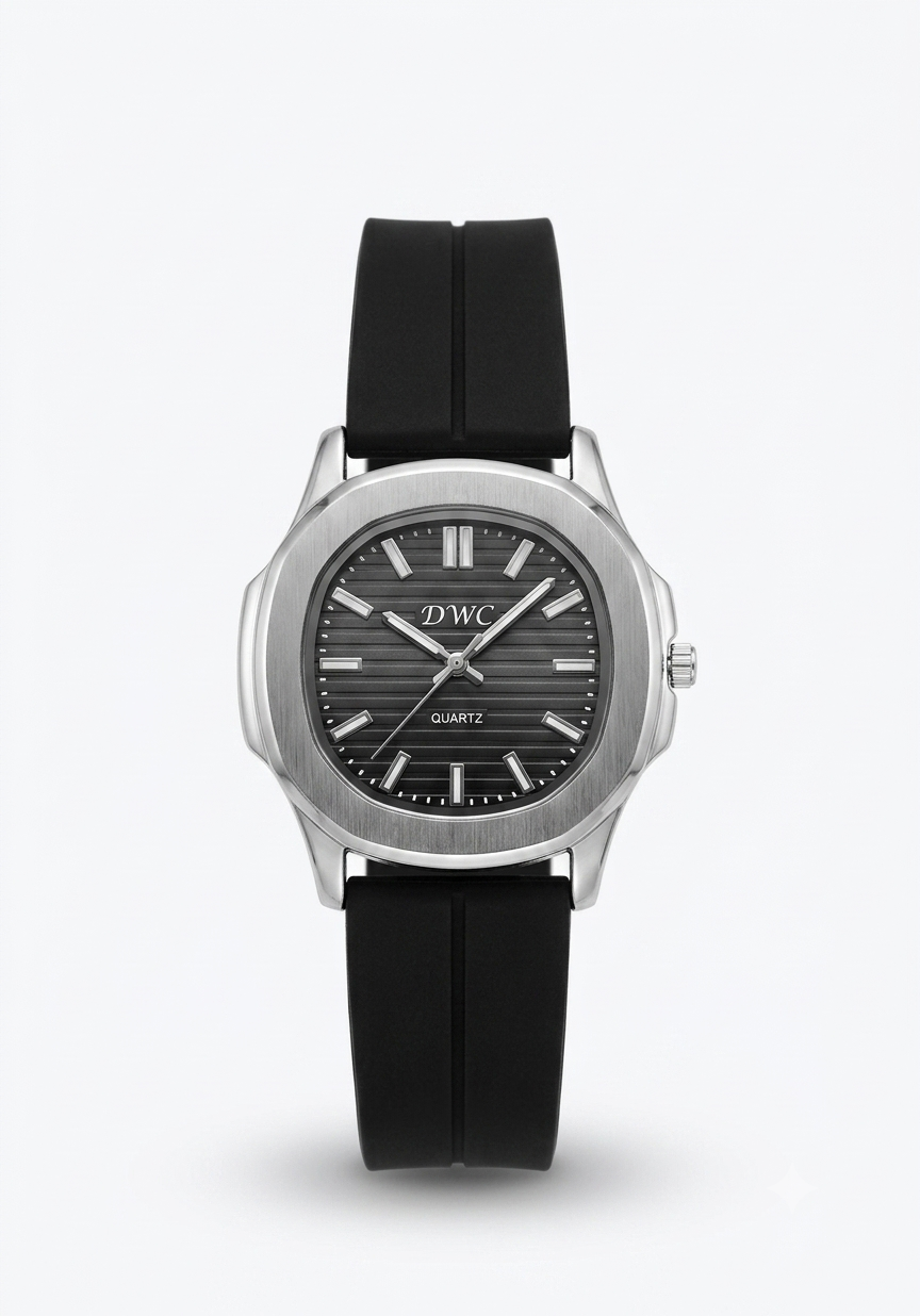 DWC Quartz Men’s Watch with Magnet lock & Silicone Strap